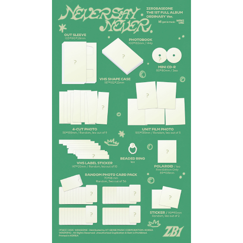 ZEROBASEONE - NEVER SAY NEVER [1st Full Album/PHOTOBOOK Ver./2種のうち1種ランダム発送]